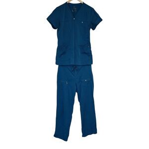 Adar Scrub Set Women's Large Teal Blue Top & Pants